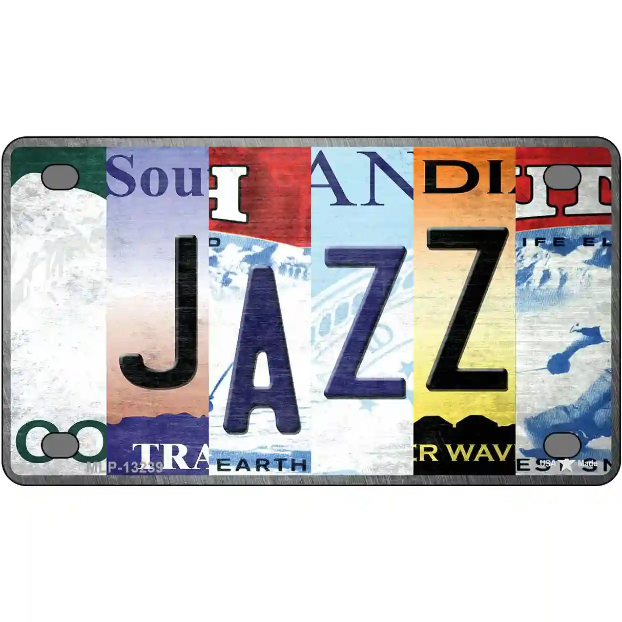 Jazz Strip Art Novelty Metal License Plate Tag 4" x 2.2" (MLP)