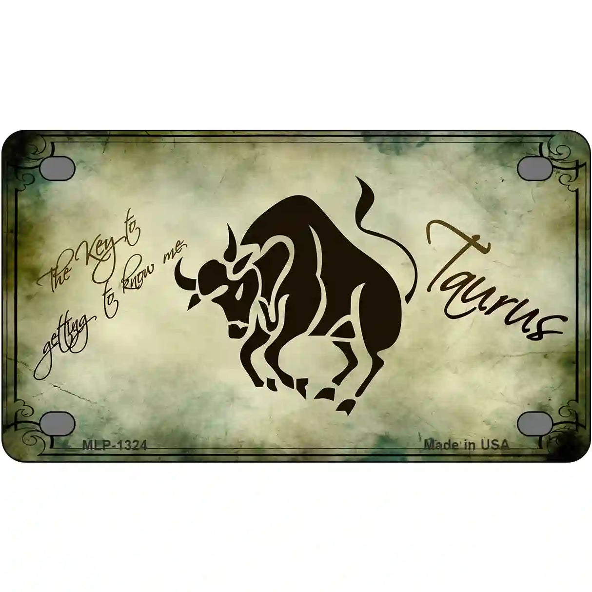 Taurus Zodiac Novelty Metal License Plate 4" x 2.2" (MLP)