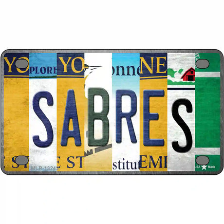 Sabres Strip Art Novelty Metal License Plate Tag 4" x 2.2" (MLP)