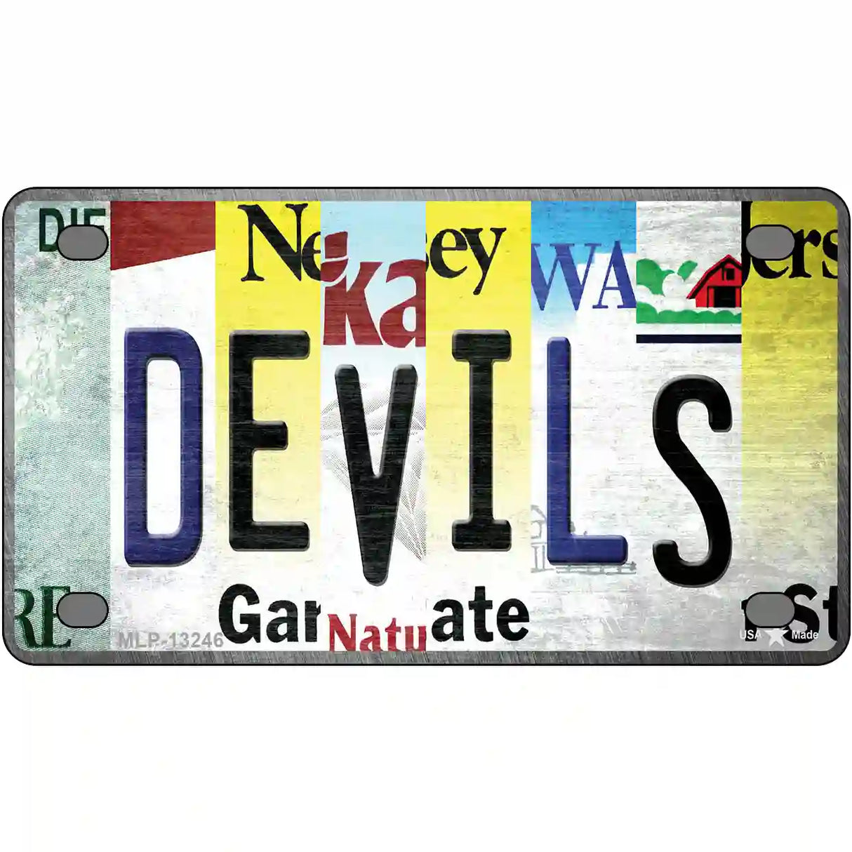 Devils Strip Art Novelty Metal License Plate Tag 4" x 2.2" (MLP)