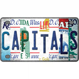 Capitals Strip Art Novelty Metal License Plate Tag 4" x 2.2" (MLP)