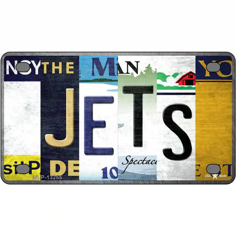 Jets Strip Art Hockey Novelty Metal License Plate Tag 4" x 2.2" (MLP)