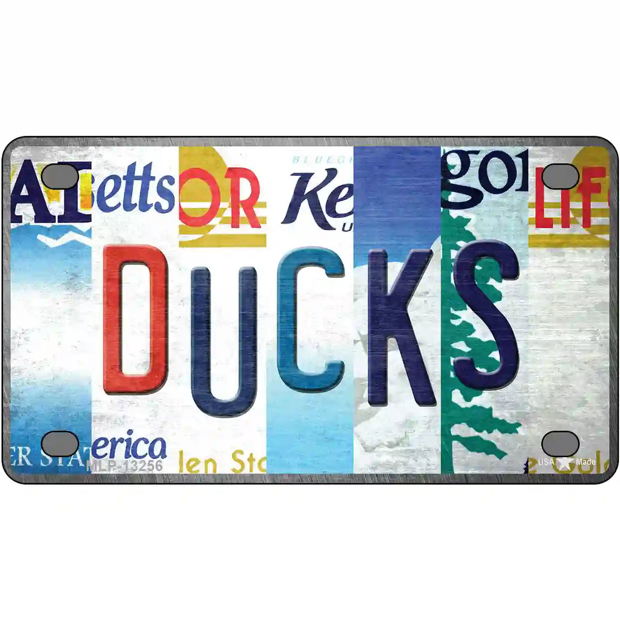 Ducks Strip Art Novelty Metal License Plate Tag 4" x 2.2" (MLP)