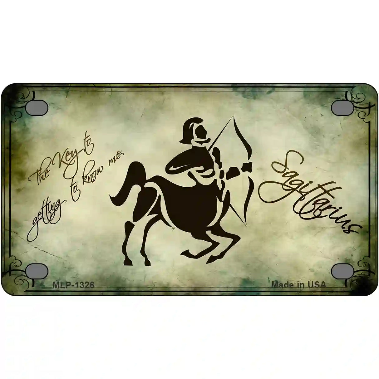 Sagittarius Zodiac Novelty Metal License Plate 4" x 2.2" (MLP)