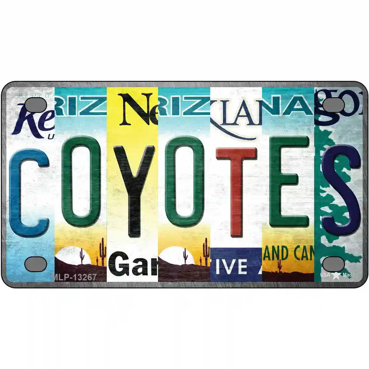 Coyotes Strip Art Novelty Metal License Plate Tag 4" x 2.2" (MLP)