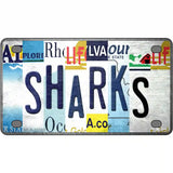 Sharks Strip Art Novelty Metal License Plate Tag 4" x 2.2" (MLP)