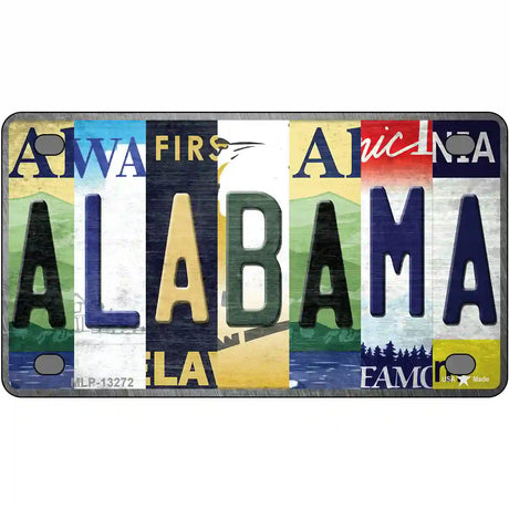 Alabama Strip Art Novelty Metal License Plate Tag 4" x 2.2" (MLP)