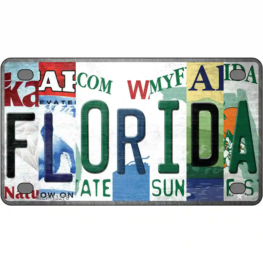 Florida Strip Art Novelty Metal License Plate Tag 4" x 2.2" (MLP)