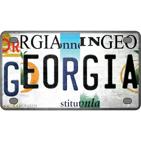 Georgia Strip Art Novelty Metal License Plate Tag 4" x 2.2" (MLP)