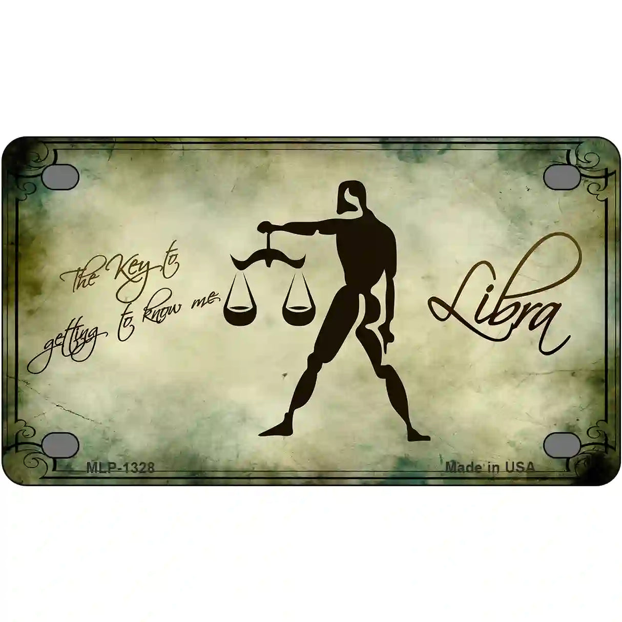 Libra Zodiac Novelty Metal License Plate 4" x 2.2" (MLP)