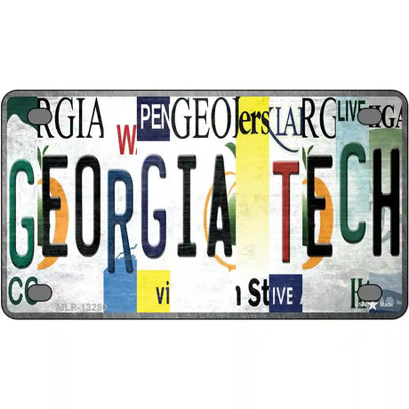 Georgia Tech Strip Art Novelty Metal License Plate Tag 4" x 2.2" (MLP)