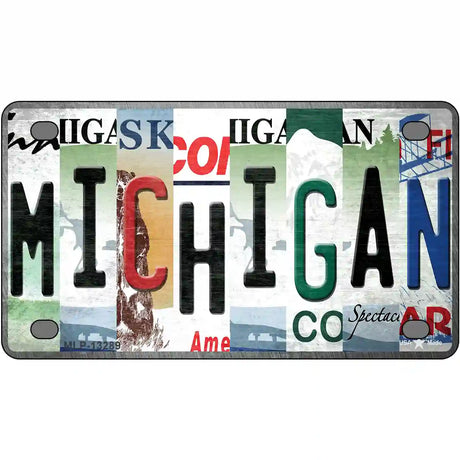 Michigan Strip Art Novelty Metal License Plate Tag 4" x 2.2" (MLP)