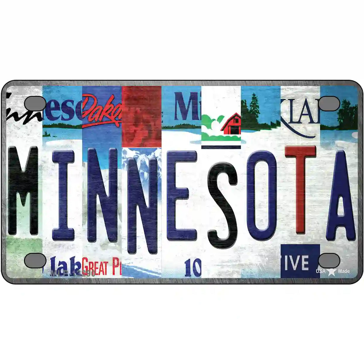 Minnesota Strip Art Novelty Metal License Plate Tag 4" x 2.2" (MLP)