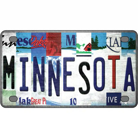 Minnesota Strip Art Novelty Metal License Plate Tag 4" x 2.2" (MLP)