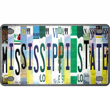 Mississippi State Strip Art Novelty Metal License Plate Tag 4" x 2.2" (MLP)