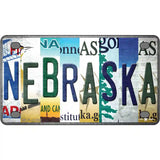 Nebraska Strip Art Novelty Metal License Plate Tag 4" x 2.2" (MLP)