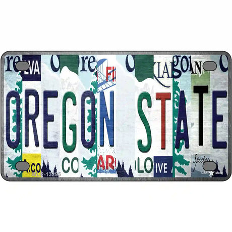 Oregon State Strip Art Novelty Metal License Plate Tag 4" x 2.2" (MLP)