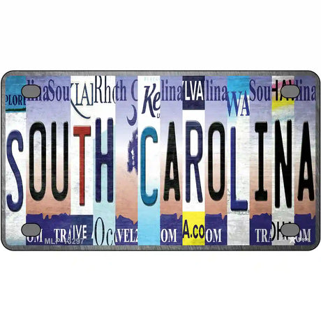 South Carolina Strip Art Novelty Metal License Plate Tag 4" x 2.2" (MLP)