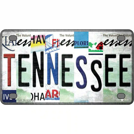 Tennessee Strip Art Novelty Metal License Plate Tag 4" x 2.2" (MLP)