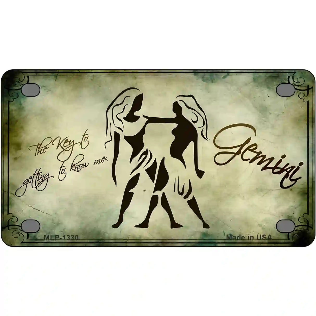 Gemini Zodiac Novelty Metal License Plate 4" x 2.2" (MLP)