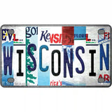 Wisconsin Strip Art Novelty Metal License Plate Tag 4" x 2.2" (MLP)