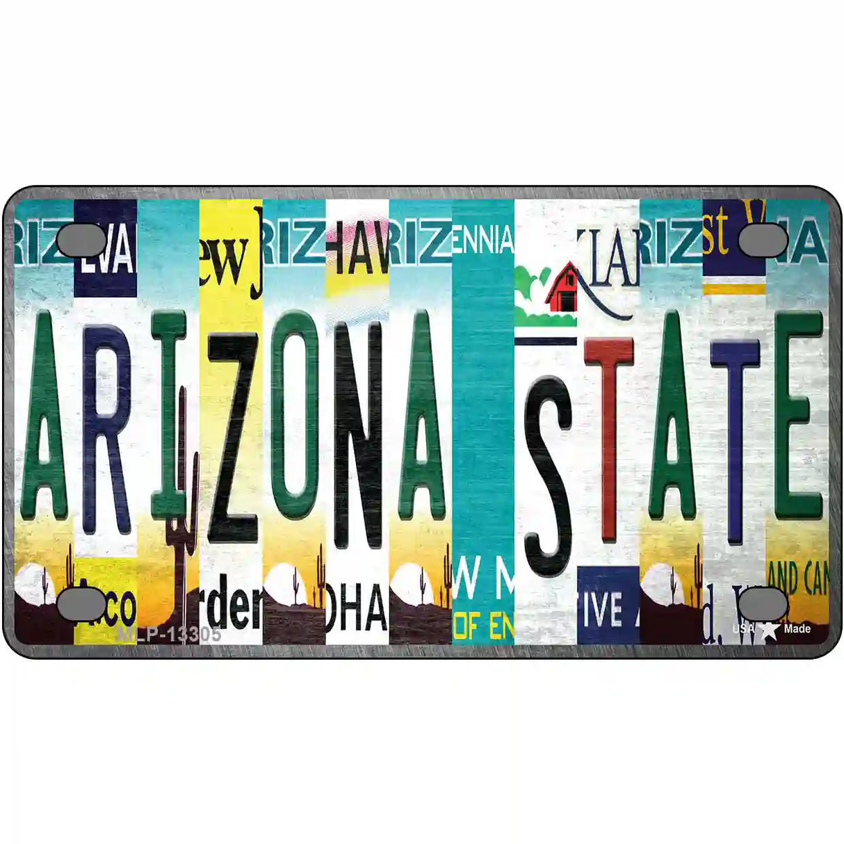 Arizona State Strip Art Novelty Metal License Plate Tag 4" x 2.2" (MLP)