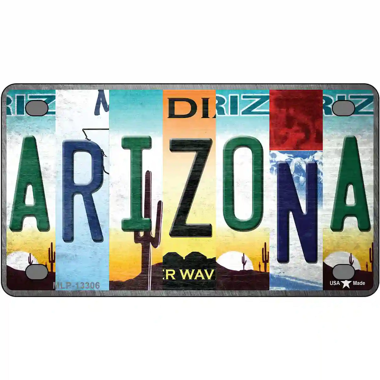 Arizona Strip Art Novelty Metal License Plate Tag 4" x 2.2" (MLP)