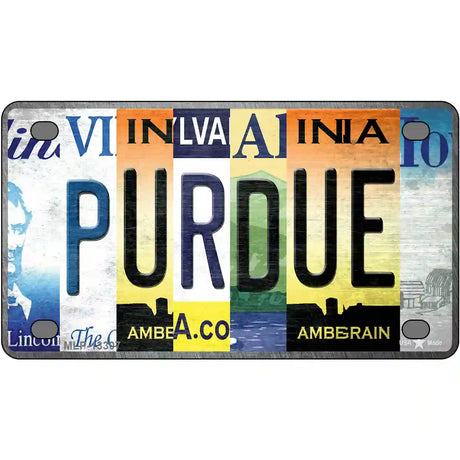 Purdue Strip Art Novelty Metal License Plate Tag 4" x 2.2" (MLP)