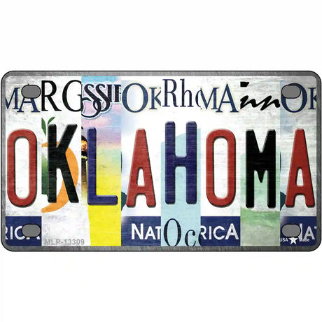 Oklahoma Strip Art Novelty Metal License Plate Tag 4" x 2.2" (MLP)