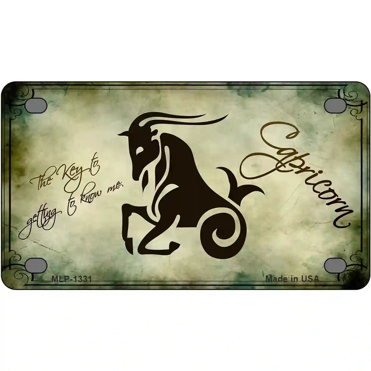 Capricorn Zodiac Novelty Metal License Plate 4" x 2.2" (MLP)