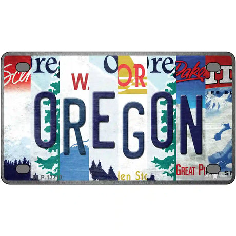 Oregon Strip Art Novelty Metal License Plate Tag 4" x 2.2" (MLP)