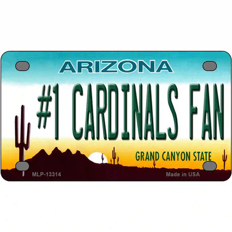 Number 1 Cardinals Fan Novelty Metal License Plate Tag 4" x 2.2" (MLP)