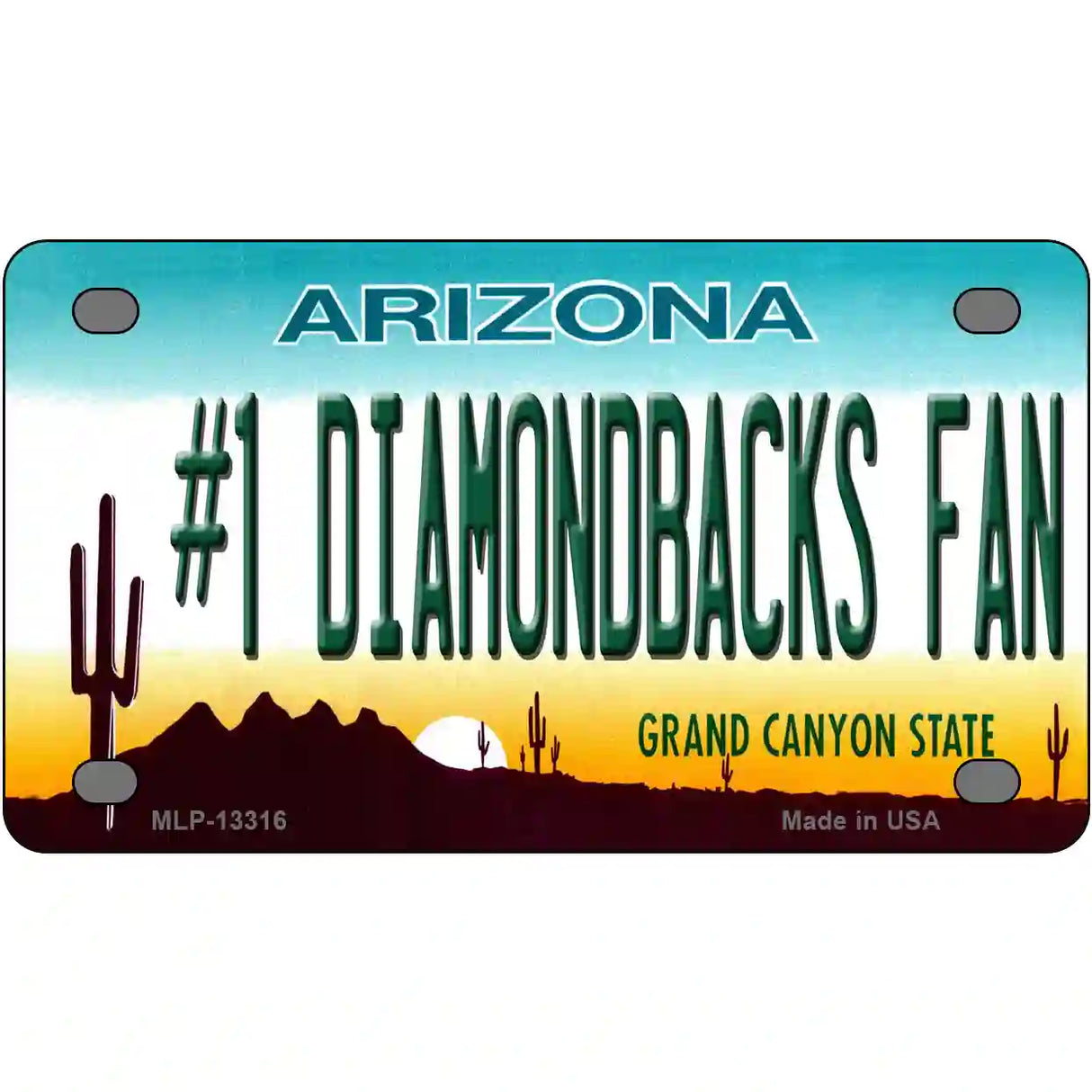 Number 1 Diamondbacks Fan Novelty Metal License Plate Tag 4" x 2.2" (MLP)