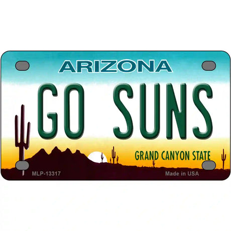 Go Suns Novelty Metal License Plate Tag 4" x 2.2" (MLP)