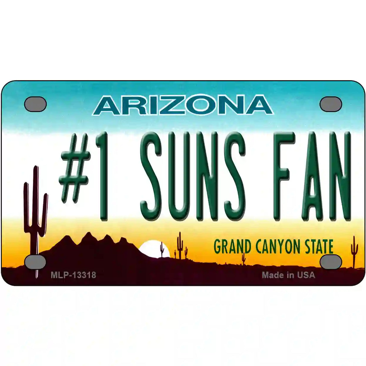 Number 1 Suns Fan Novelty Metal License Plate Tag 4" x 2.2" (MLP)