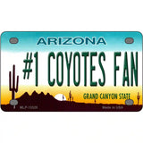 Number 1 Coyotes Fan Novelty Metal License Plate Tag 4" x 2.2" (MLP)