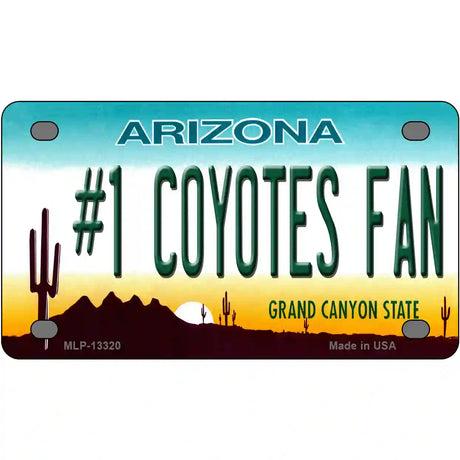 Number 1 Coyotes Fan Novelty Metal License Plate Tag 4" x 2.2" (MLP)