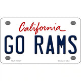 Go Rams Novelty Metal License Plate Tag 4" x 2.2" (MLP)