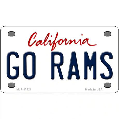 Go Rams Novelty Metal License Plate Tag 4" x 2.2" (MLP)