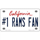 Number 1 Rams Fan Novelty Metal License Plate Tag 4" x 2.2" (MLP)