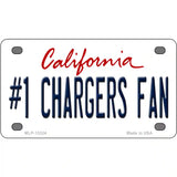 Number 1 Chargers Fan Novelty Metal License Plate Tag 4" x 2.2" (MLP)