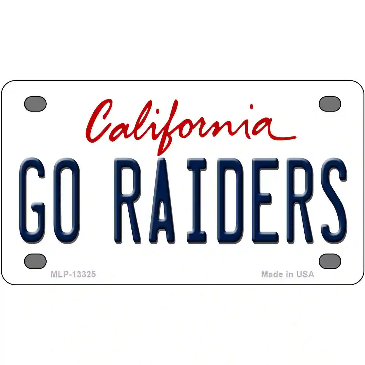 Go Raiders Novelty Metal License Plate Tag 4" x 2.2" (MLP)