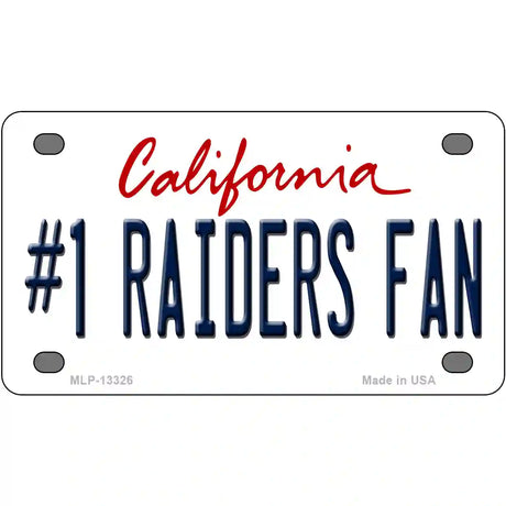 Number 1 Raiders Fan Novelty Metal License Plate Tag 4" x 2.2" (MLP)