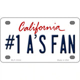 Number 1 Athletics Fan Novelty Metal License Plate Tag 4" x 2.2" (MLP)