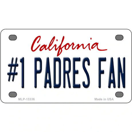 Number 1 Padres Fan Novelty Metal License Plate Tag 4" x 2.2" (MLP)