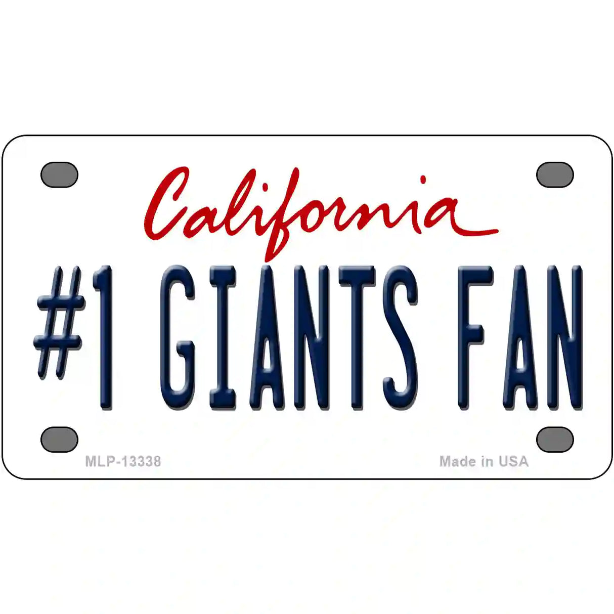 Number 1 Giants Fan Novelty Metal License Plate Tag 4" x 2.2" (MLP)