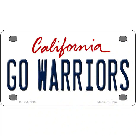 Go Warriors Novelty Metal License Plate Tag 4" x 2.2" (MLP)