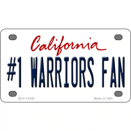 Number 1 Warriors Fan Novelty Metal License Plate Tag 4" x 2.2" (MLP)