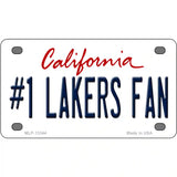 Number 1 Lakers Fan Novelty Metal License Plate Tag 4" x 2.2" (MLP)