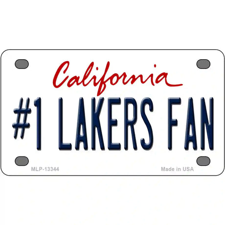 Number 1 Lakers Fan Novelty Metal License Plate Tag 4" x 2.2" (MLP)